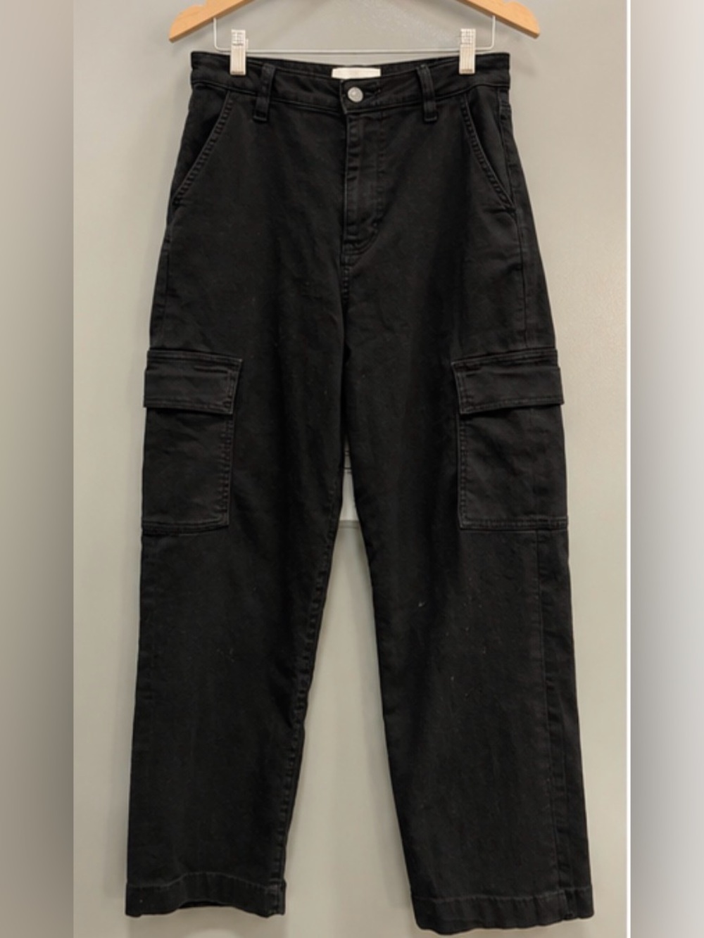 High-Rise Black Cargo Pants with Utility Pockets